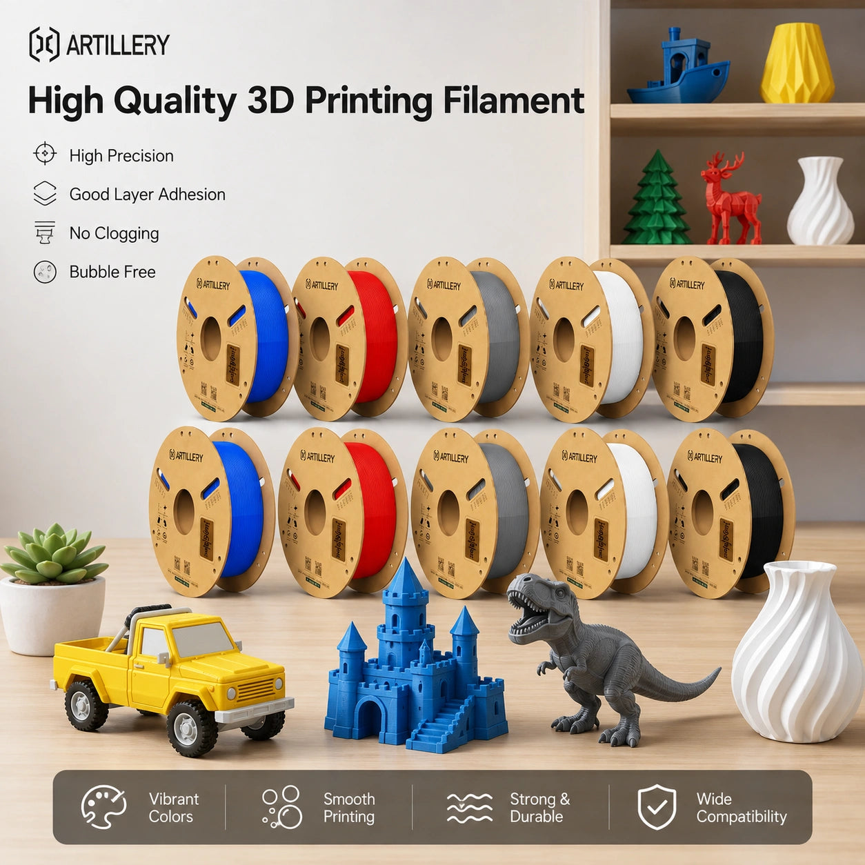 Filament PLA 5 couleurs 10 kg
